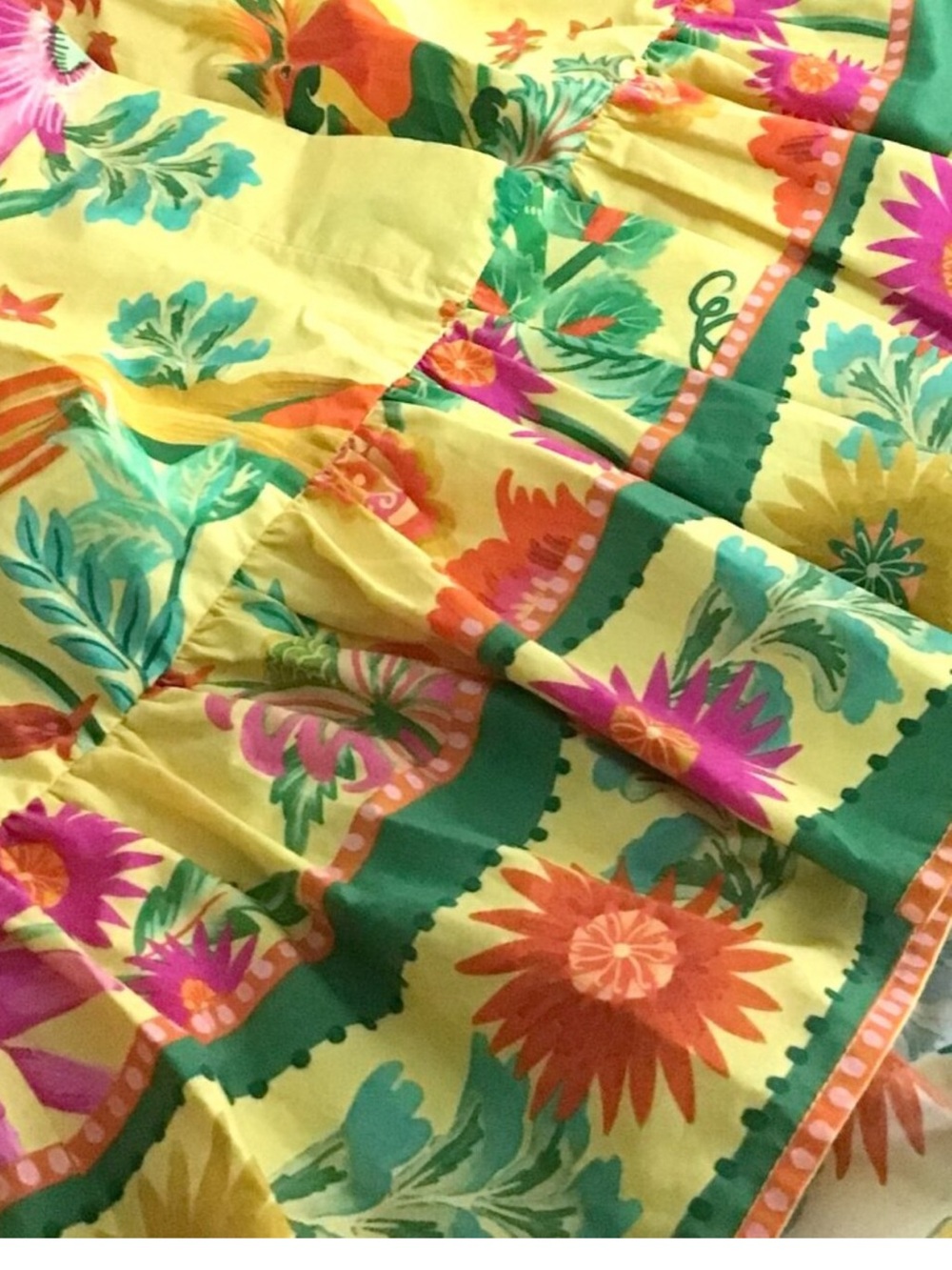 FARM Rio Yellow Delicate Fruit Garden Organic Cotton Mini Dress Size M NWOT - Picture 3 of 12